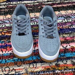 Grey suede Air Force ones